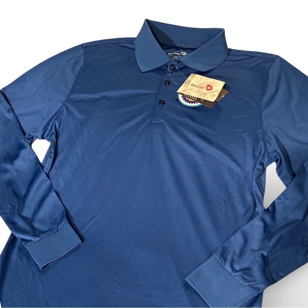 NWT Baleaf men’s MED UV 50+ long sleeve polo (royal blue)